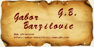 Gabor Barzilović vizit kartica